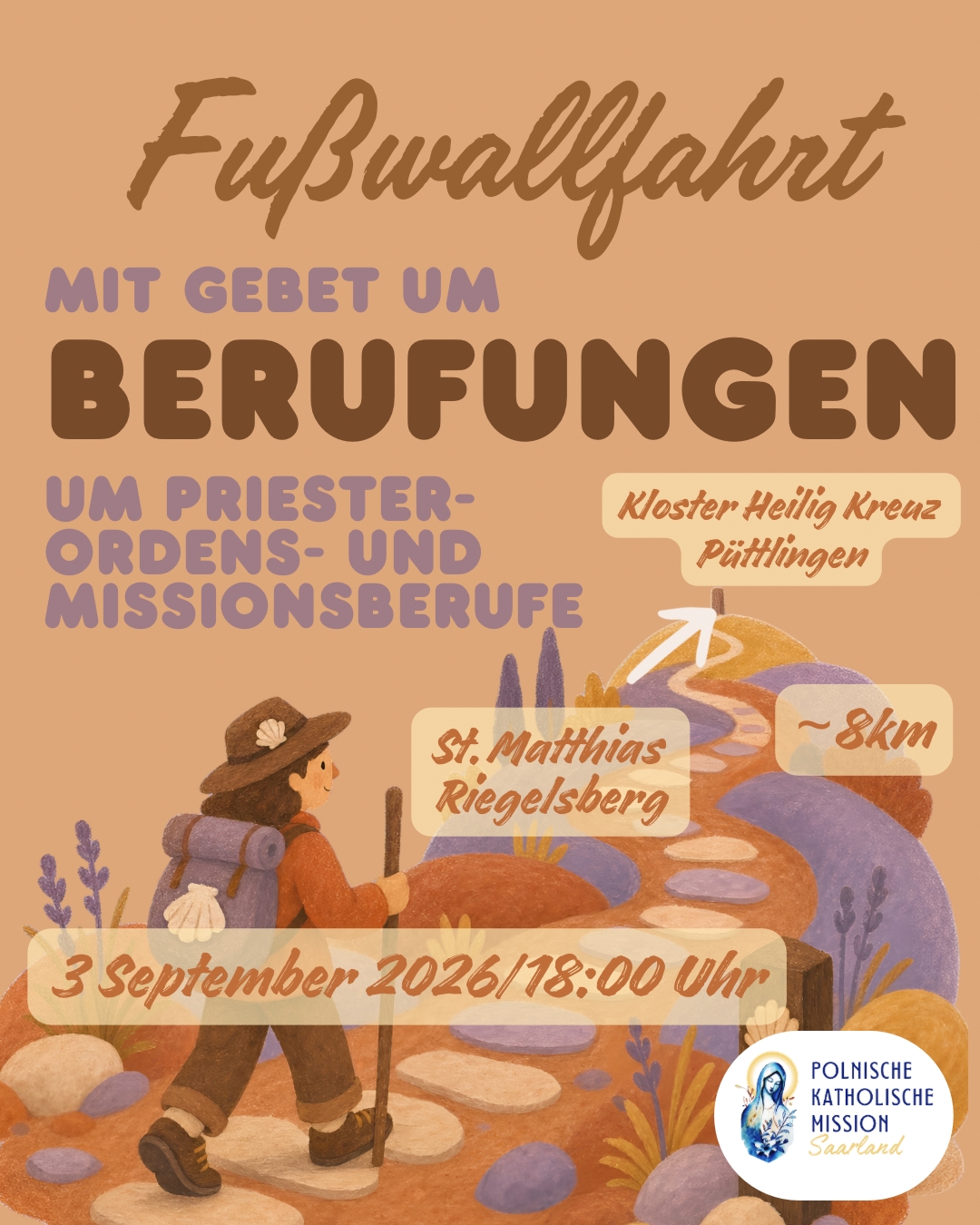 Ein Pilger zu Fuß von St. Matthias nach Heilig Kreuz (c) PMK Ein Pilger zu Fuß von St. Matthias nach Heilig Kreuz