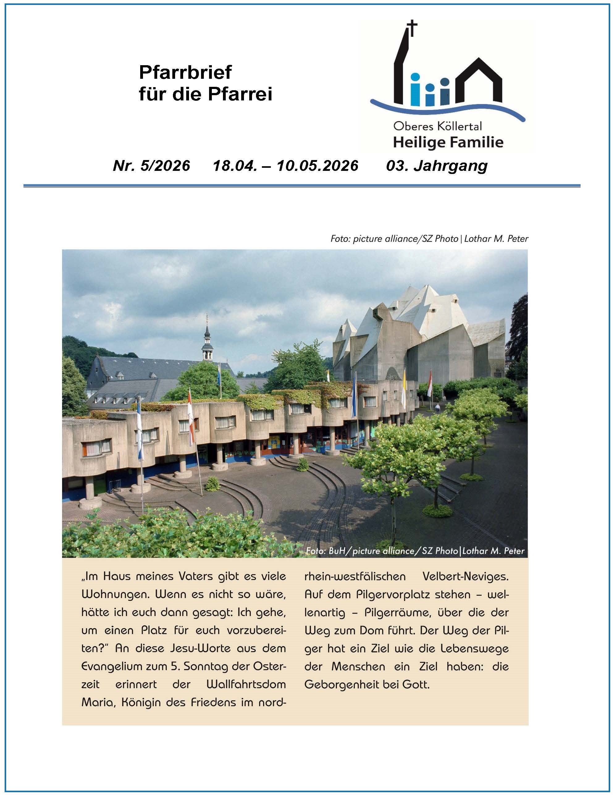 Titelseite des Pfarrbriefes zeigt viele kleine Wohnhäuser (c) obkhefa Titelseite des Pfarrbriefes zeigt viele kleine Wohnhäuser