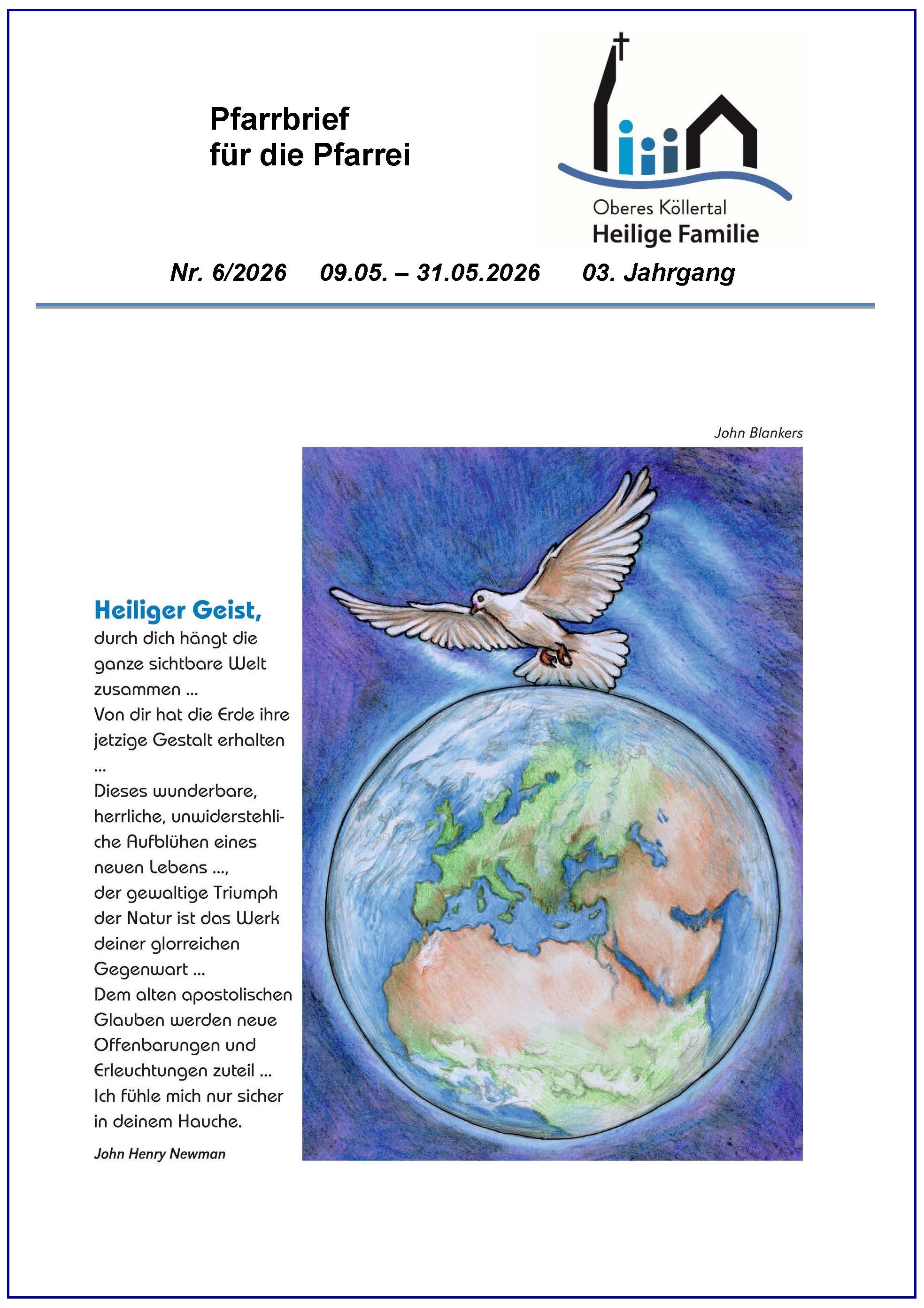 Titelblatt: eine Taube über der Erdkugel (c) obkhefa Titelblatt: eine Taube über der Erdkugel