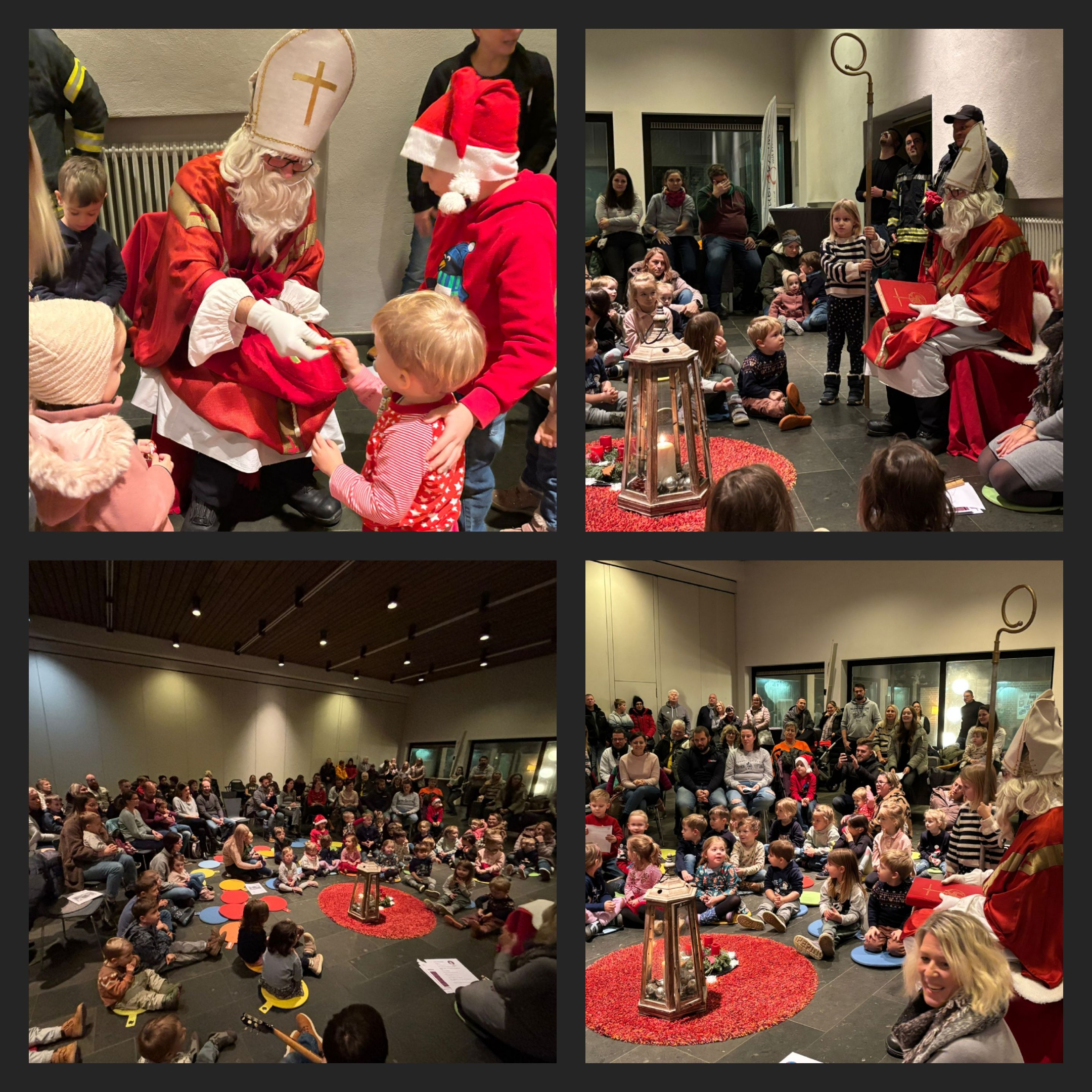 Besuch des Nikolaus im Kindergarten als Teil des lebendigen Adventskalender in Köllerbach