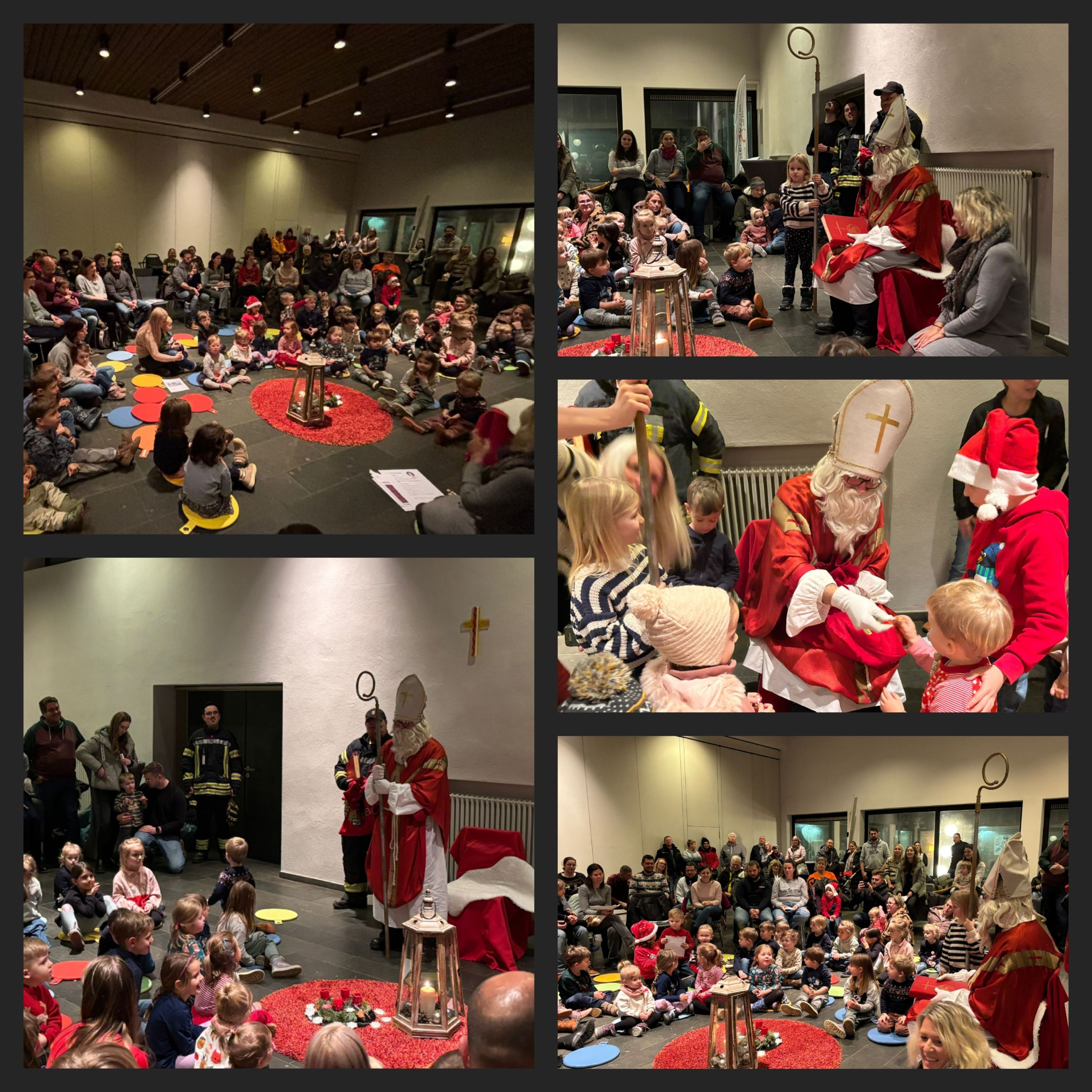 Besuch des Nikolaus im Kindergarten als Teil des lebendigen Adventskalender in Köllerbach