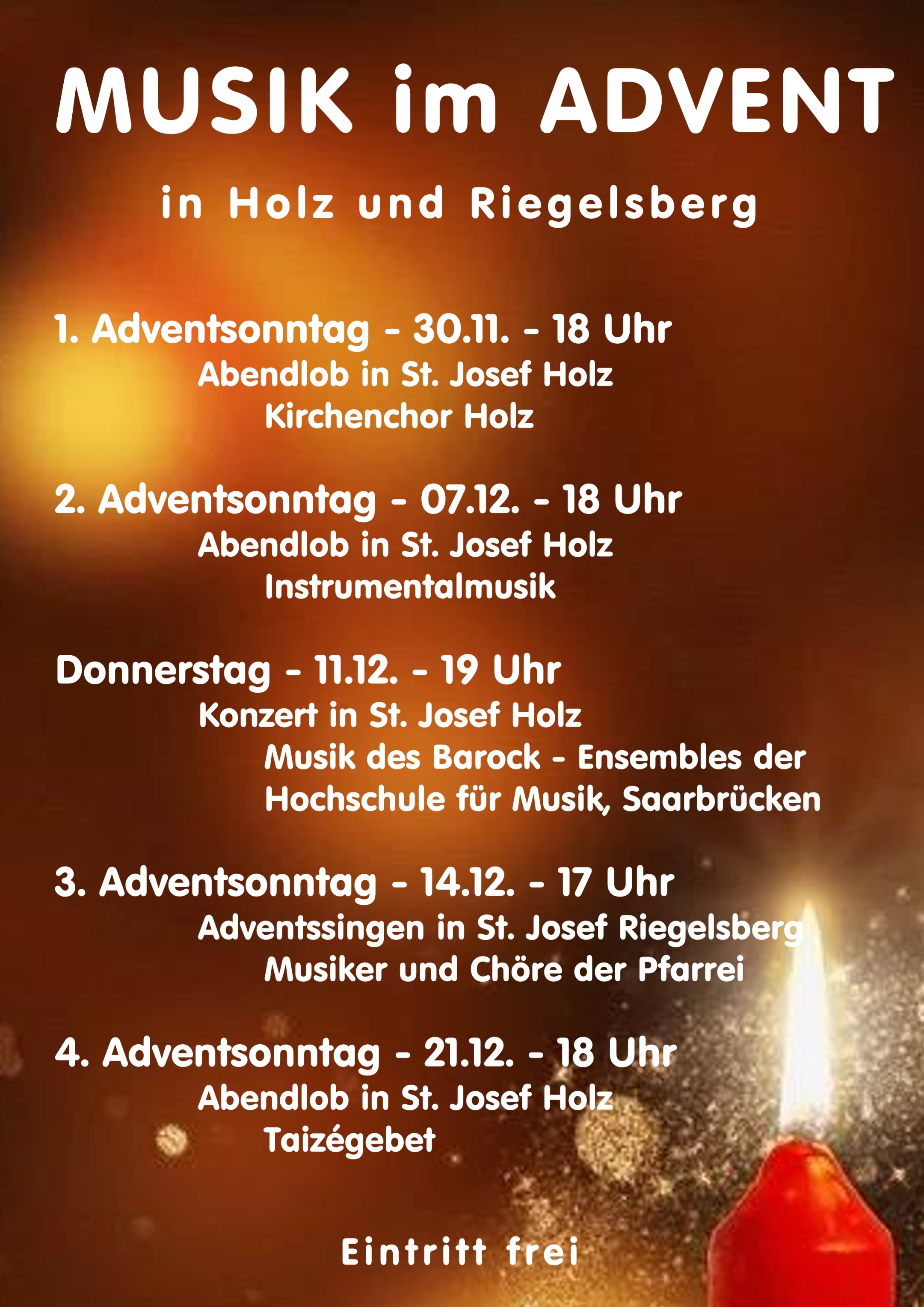Einladung zur Musik im Advent in Holz (c) obkhefa Einladung zur Musik im Advent in Holz